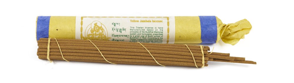 Najwyższej jakości kadzidła patyczkowe Mandala Arts & Incense JAMBALA ZAMBALA DŻAMBALA, kompozycja ziół himalajskich, aromat zapach DRZEWO SANDAŁOWE SANDAŁOWIEC SANDALWOOD, ARTEMISIA, JAŁOWIEC JUNIPER. Wegańskie, naturalne, organiczne, ręcznie wykonane z masy roślinnej zgodnie ze starożytną recepturą tybetańską według reguł buddyjskiego systemu medycznego oraz wskazań wielkiego jogina buddyjskiej szkoły Bhodi w Tybecie.