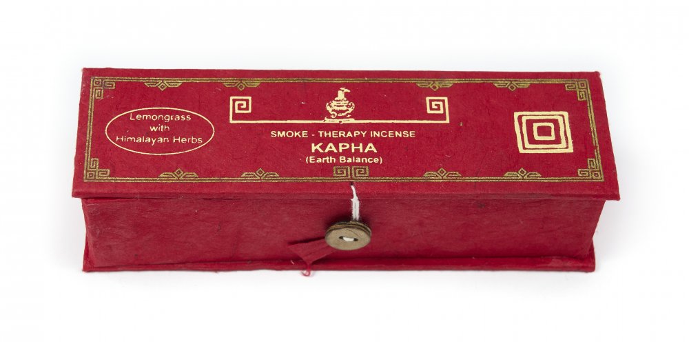 Najwyższej jakości wegańskie kadzidła tybetańskie patyczkowe od Mandala Arts, Smoke Therapy KAPHA, wykonane z masy roślinnej zgodnie z tradycyjną recepturą opartą o medycynę ajurwedyjską Ajurweda