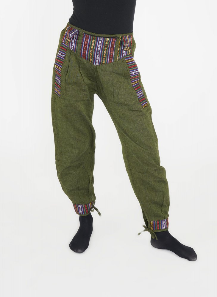 Ethno pants with zipped front pocket