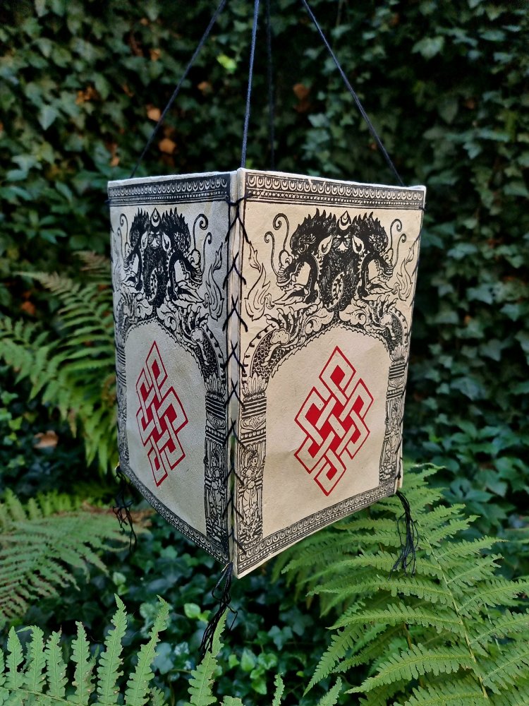 Lokta paper LANTERN with INFINITY KNOW and DRAGONS