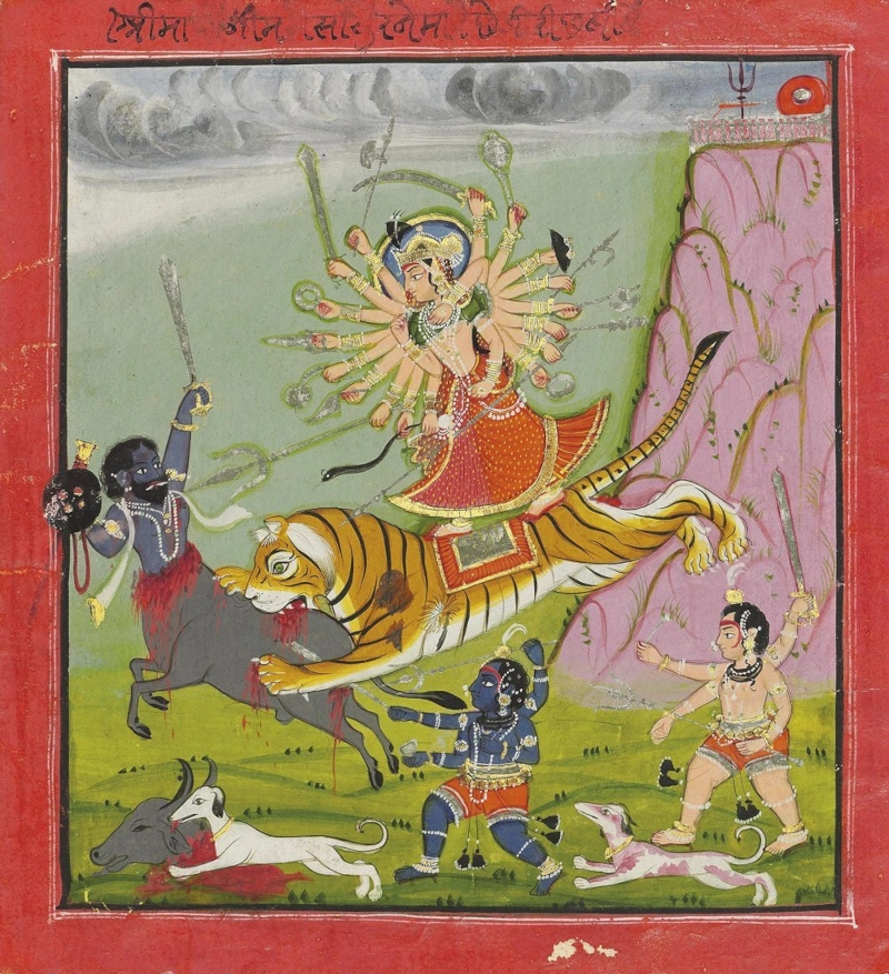Durga walczy z Mahiszasurą
