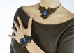 Zestaw biżuterii z makramy - lapis lazuli