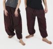 Stonewashed trousers with OM embroidery - red