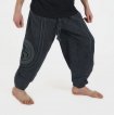 Stonewashed trousers with OM embroidery - grey 