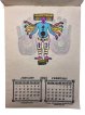 Ręcznie robiony etno kalendarz 2024. Kalendarz z motywem Joga Tantra wykonany z papieru czerpanego.
