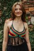 Crochet top w barwach RASTA. Idealny na festiwale, koncerty i letnie wyjazdy. Braletka hippie.