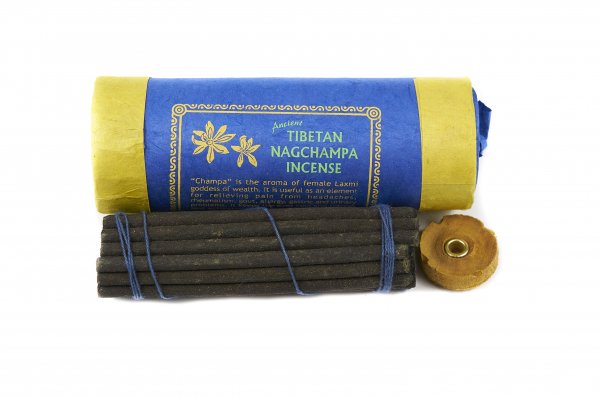 Wysokiej jakości kadzidła tybetańskie patyczkowe Ancient Tibetan, zapach aromat NAGCHAMPA, wegańskie, wykonane z masy roślinnej według tradycyjnej receptury w Nepalu